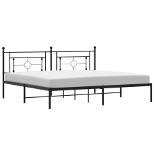 vidaXL fekete fém ágykeret fejtámlával 193 x 203 cm (374345) ágy és ágykellék