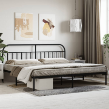 vidaXL fekete fém ágykeret fejtámlával 200 x 200 cm ágy és ágykellék