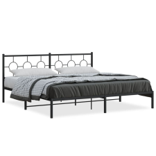 vidaXL fekete fém ágykeret fejtámlával 200 x 200 cm ágy és ágykellék