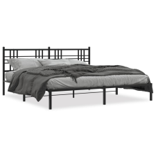 vidaXL fekete fém ágykeret fejtámlával 200 x 200 cm ágy és ágykellék