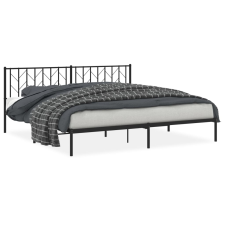 vidaXL fekete fém ágykeret fejtámlával 200 x 200 cm (374444) ágy és ágykellék