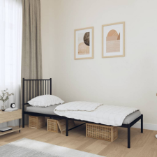 vidaXL fekete fém ágykeret fejtámlával 75 x 190 cm ágy és ágykellék