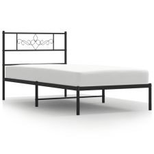 vidaXL fekete fém ágykeret fejtámlával 75 x 190 cm (355752) ágy és ágykellék