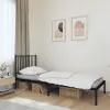 vidaXL fekete fém ágykeret fejtámlával 80 x 200 cm