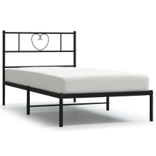 vidaXL fekete fém ágykeret fejtámlával 90 x 190 cm (355455) ágy és ágykellék