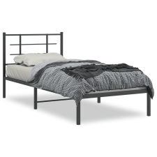 vidaXL fekete fém ágykeret fejtámlával 90 x 200 cm ágy és ágykellék