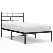 vidaXL fekete fém ágykeret fejtámlával 90 x 200 cm (355652) ágy és ágykellék