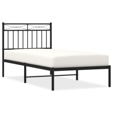 vidaXL fekete fém ágykeret fejtámlával 90 x 200 cm (373684) ágy és ágykellék