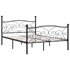 vidaXL fekete fém ágykeret lécezett ágyráccsal 160 x 200 cm (284458) ágy és ágykellék