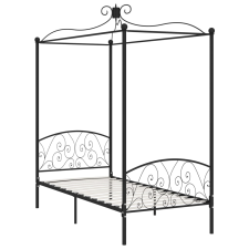 vidaXL fekete fém baldachinos ágykeret 90 x 200 cm (284474) ágy és ágykellék