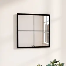 vidaXL fekete fém fali tükör 40 x 40 cm bútor