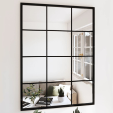 vidaXL fekete fém fali tükör 80 x 60 cm bútor