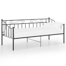 vidaXL fekete fém kanapéágykeret 90 x 200 cm (324773) ágy és ágykellék