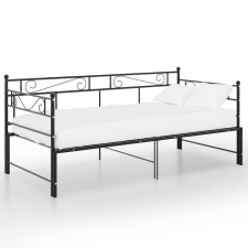 vidaXL fekete fém kihúzható kanapéágykeret 90 x 200 cm (324770) ágy és ágykellék