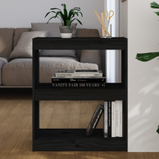 vidaXL fekete fenyőfa könyvszekrény/térelválasztó 60 x 30 x 71,5 cm bútor