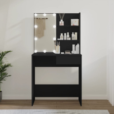 vidaXL fekete fésülködőasztal LED-del 74,5 x 40 x 141 cm bútor