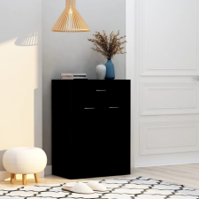 vidaXL Fekete forgácslap cipősszekrény 60 x 35 x 84 cm munkavédelmi cipő