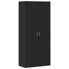 vidaXL fekete forgácslap cipősszekrény 80 x 39 x 178 cm bútor