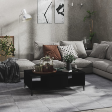 vidaXL fekete forgácslap dohányzóasztal 103,5 x 60 x 35 cm bútor