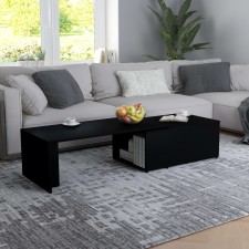 vidaXL fekete forgácslap dohányzóasztal 150 x 50 x 35 cm bútor