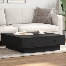 vidaXL fekete forgácslap dohányzóasztal 90 x 90 x 28 cm bútor