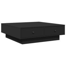 vidaXL fekete forgácslap dohányzóasztal 90 x 90 x 28 cm (848088) bútor