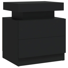 vidaXL fekete forgácslap éjjeliszekrény 45 x 35 x 52 cm (326850) bútor