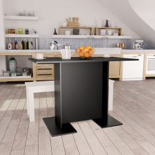 vidaXL fekete forgácslap étkezőasztal 110 x 60 x 75 cm bútor