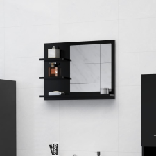 vidaXL fekete forgácslap fürdőszobai tükör 60 x 10,5 x 45 cm fürdőszoba bútor