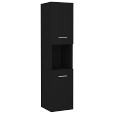 vidaXL fekete forgácslap fürdőszobaszekrény 30 x 30 x 130 cm (804998) fürdőszoba bútor