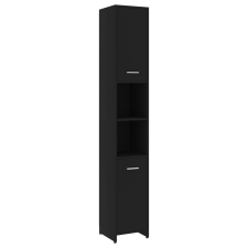 vidaXL fekete forgácslap fürdőszobaszekrény 30 x 30 x 183,5 cm (802598) fürdőszoba bútor