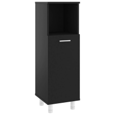 vidaXL fekete forgácslap fürdőszobaszekrény 30 x 30 x 95 cm (802616) fürdőszoba bútor
