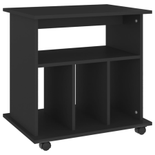vidaXL fekete forgácslap kerekes szekrény 60 x 45 x 60 cm (808477) bútor