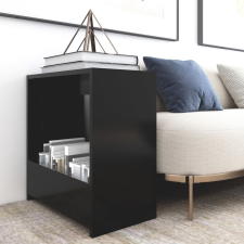 vidaXL fekete forgácslap kisasztal 50 x 26 x 50 cm bútor