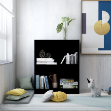 vidaXL Fekete forgácslap könyvespolc 60 x 24 x 74,5 cm kerti bútor