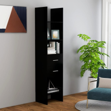 vidaXL fekete forgácslap könyvszekrény 40 x 35 x 180 cm bútor