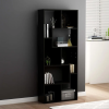 vidaXL Fekete forgácslap könyvszekrény 67 x 24 x 161 cm