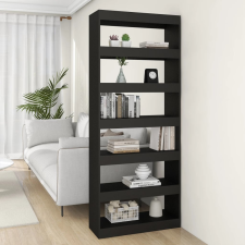 vidaXL fekete forgácslap könyvszekrény/térelválasztó 80 x 30 x 198 cm bútor