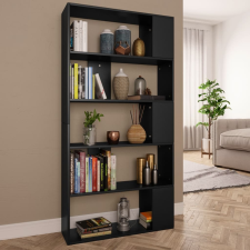 vidaXL fekete forgácslap könyvszekrény/térelválasztó 80x24x159 cm bútor