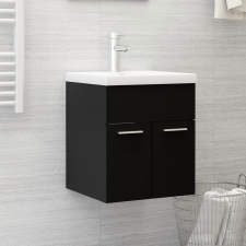 vidaXL fekete forgácslap mosdószekrény 41 x 38,5 x 46 cm fürdőszoba bútor