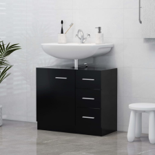 vidaXL Fekete forgácslap mosdószekrény 63 x 30 x 54 cm fürdőszoba bútor
