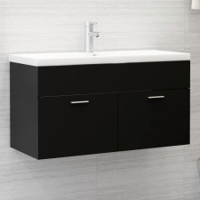 vidaXL Fekete forgácslap mosdószekrény 90 x 38,5 x 46 cm fürdőszoba bútor