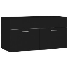 vidaXL fekete forgácslap mosdószekrény 90 x 38,5 x 46 cm (804666) fürdőszoba bútor