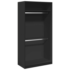 vidaXL fekete forgácslap ruhásszekrény 100 x 50 x 200 cm (3307802) bútor