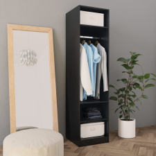 vidaXL fekete forgácslap ruhásszekrény 50 x 50 x 200 cm bútor