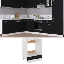 vidaXL fekete forgácslap sütőszekrény 60 x 46 x 81,5 cm bútor