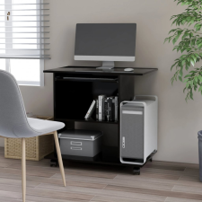 vidaXL Fekete forgácslap számítógépasztal 80 x 50 x 75 cm íróasztal