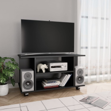 vidaXL fekete forgácslap TV-szekrény görgőkkel 80 x 40 x 40 cm bútor