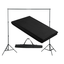 vidaXL Fekete Fotóháttér Támasz Szerkezet / Háttér 300 x cm világítás