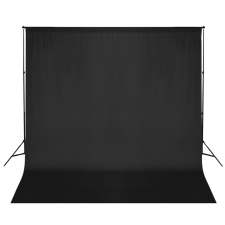 vidaXL Fekete Fotóháttér Támasz Szerkezet / Háttér 600 x 300 cm világítás